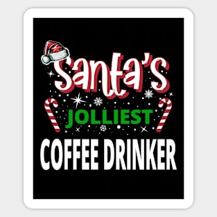 Santa's Jolliest Coffee Drinker - Holiday Funny Christmas Sticker